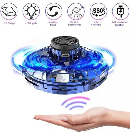 Flying Spinner UFO Toy – Rechargeable Flying Spinner | Hand-Controlled Flying Spinner Toy | 360° Rotating Flying Spiner with LED Lights